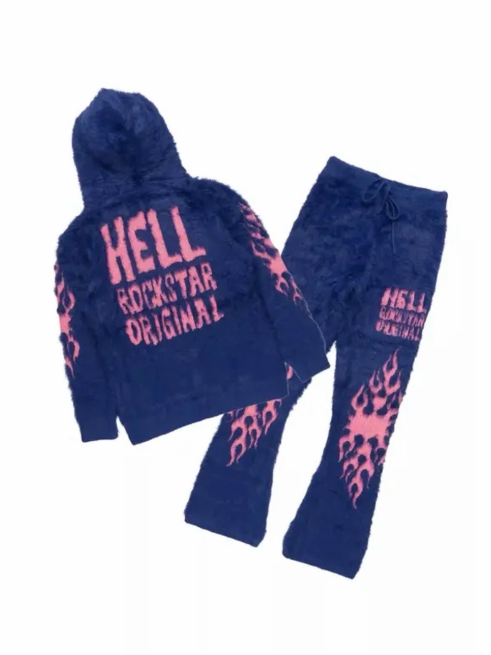 Women’s Plush Navy & Pink Hoodie and Joggers Set - Hell Rockstar Original